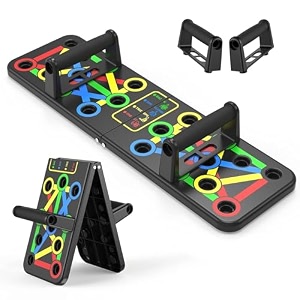 15 in 1 push up board foldable for men amp women  multi-function push up handles board for chest shoulder back amp triceps workout  portable home gym exercise equipment with anti-slip handles