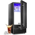 15" Wide Commercial Under Counter Ice Maker – 120 lbs/Day, 25 lb Storage Bin, Auto-Cleaning &amp; 24H Timer, Gravity Drain, Built-in or Freestanding Stainless Steel Ice Machine for Home &amp; Business