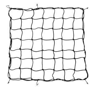 1534x1534 motorcycle cargo net stretches to 3034x3034 heavy duty elastic bungee luggage holder for helmets tank amp seat with 6 strong hooks black pack of 3