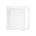 15.4 x 15.4 Louvered Access Panel with Push-Button Switch - Access Panel with Vent - White - Aluminum - Inside Dimensions: 14 x 14 inch