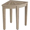15.5" Kai Mist-Shield Corner Teak Shower Bench with Elevated Height