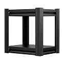 15.87" H x15.87 W x 11.81" D Industrial Metal 2- Adjustable-Shelf Storage-Rack Cabinet Organizer Kitchen Shelf Shelves/Shelving Standing for Pantry/Closet/Living Laundry Room, Small (Black)