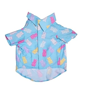 15 buttons gummy bears print summer dog shirt  super soft and comfortable dog clothing for french bulldog boxer young labs retrievers xl
