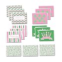 15 Custom Pink and Green notecards |Sorority Inspired | Thank you, Birthday, Sisterhood and all occasion cards