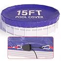 15 FT Round Winter Pool Cover for Above Ground Pools, Cable and Pulley