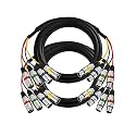 15 Ft XLR Snake Cables 4 Colored, 4-Channel Microphone Cable Male to Female