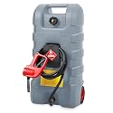 15 Gallon Fuel Caddy, Portable Gas Can Fuel Tank with Manual Siphon Pump &amp; 10FT Hose, Wheeled Fuel Container for Gasoline Diesel Storage, Car, ATV, Boat, Lawn Mower, Generator, Grey