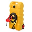 15 Gallon Fuel Caddy, Portable Gas Can Fuel Tank with Manual Siphon Pump & 10FT Hose, Wheeled Fuel Container for Gasoline Diesel Storage, Car, ATV, Boat, Lawn Mower, Generator, Yellow