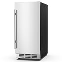 15 Inch Outdoor Beverage Fridge, Weather Proof Stainless Steel Beverage Cooler Under Counter Beer Fridge, Indoor/Outdoor Beverage Refrigerator for 80 Cans, Built-in/Freestanding
