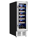 Icyglee 12" Wine Cooler, 18 Bottle Built-in&Freestanding Wine Fridge,Silver