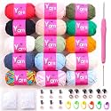 15 Pack Beginner Yarn for Crocheting Tube Crochet Yarn Multicolor