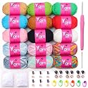 15 Pack Beginner Yarn for Crocheting Tube Crochet Yarn Multicolor