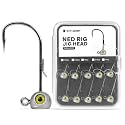 15-Pack Fish Eye Ned Rig Jig Heads with Welded Wire Bait Keeper – 1/16 3/32 1/8 3/16 1/4oz with 2/0 3/0 Hooks, Chartreuse Eyes, Secure Finesse TRD Hookup for Bass Fishing