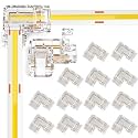 15 Pack L Shape LED Strip Connectors, 2 Pin 8mm Solderless Transparent Gapless Right Angle Corner Connectors for 12V 24V Single Color COB/SMD LED Light Strips