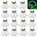 15 Pack T4.2 LED Dash Bulbs, 10mm Base 3030 SMD LED Instrument Cluster Light Replacement for Automotive HVAC AC Heater Panel Gauge Shift Indicator Map Dome (Green Light)