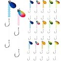 15 Pack Walleye Rigs Kit 47 Inch 15lb Fishing Lure Making Kit Mono Crawler Harness Walleye Float Rig Double Hook Rig Colorado Spinner Octopus Hooks for Freshwater Trolling