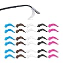15 Pairs 1.8 Inch Anti-slip Eyeglass Ear Grips, ear Hooks, Comfortable Silicone Elastic Eyeglasses Temple Tips Sleeve Retainer for Sunglasses, Presbyopia Glasses, Spectacles Glasses ( 5 Colors )