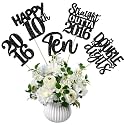 15 PCS 10th Birthday Centerpiece Sticks Ten Happy 10th Straight Outta 2016 Table Flower Centerpieces Sticks Cheers to 10 Floral Decorations for 10th Birthday Party Centerpieces Supplies Black