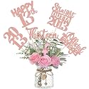 15 PCS 13th Birthday Centerpiece Sticks Thirteen Happy 13th Straight Outta 2013 Table Flower Centerpieces Sticks Cheers to 13 Floral Decorations for 13th Birthday Party Centerpieces Supplies Rose Gold