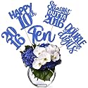 15 PCS 10th Birthday Centerpiece Sticks Ten Happy 10 Straight Outta 2016 Table Flower Centerpieces Sticks Cheers to 10 Floral Decorations for 10th Birthday Party Centerpieces Supplies Blue