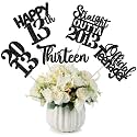 15 PCS 13th Birthday Centerpiece Sticks Thirteen Happy 13th Straight Outta 2013 Table Flower Centerpieces Sticks Cheers to 13 Floral Decorations for 13th Birthday Party Supplies Black