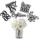15 PCS 18th Birthday Centerpiece Sticks Eighteen Happy 18th Straight Outta 2007 Table Flower Centerpieces Sticks Cheers to 18 Floral Decorations for 18th Birthday Party Supplies Black