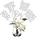 15 PCS 10th Birthday Centerpiece Sticks Ten Happy 10 Straight Outta 2016 Table Flower Centerpieces Sticks Cheers to 10 Floral Decorations for 10th Birthday Party Centerpieces Supplies Silver