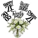 15 PCS 21st Birthday Centerpiece Sticks Twenty One Happy 21st Straight Outta 2005 Table Flower Centerpieces Sticks Cheers to 21 Floral Decorations for 21st Birthday Party Centerpieces Supplies Black