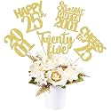 15 PCS 25th Birthday Centerpiece Sticks Twenty Five Happy 25th Straight Outta 2001 Table Flower Centerpieces Sticks Cheers to 25 Floral Decorations for 25th Birthday Party Centerpieces Supplies Gold