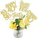 15 PCS 40th Birthday Centerpiece Sticks Forty Happy 40th Straight Outta 1986 Table Flower Centerpieces Sticks Cheers to 40 Floral Decorations for 40th Birthday Party Centerpieces Supplies Gold