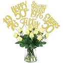 15 PCS 50th Birthday Centerpiece Sticks Fifty Happy 50th Straight Outta 1976 Table Flower Centerpieces Sticks Cheers to 50 Floral Decorations for 50th Birthday Party Centerpieces Supplies Gold