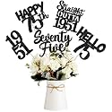15 PCS 75th Birthday Centerpiece Sticks Seventy Five Happy 75th Straight Outta 1951 Table Flower Centerpieces Sticks Cheers to 75 Floral Decorations for 75th Birthday Party Centerpieces Supplies Black