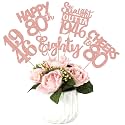 15 PCS 80th Birthday Centerpiece Sticks Eighty Happy 80th Straight Outta 1946 Table Flower Centerpieces Sticks Cheers to 80 Floral Decorations for 80th Birthday Party Centerpieces Supplies Rose Gold