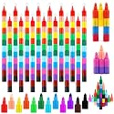 15 Pcs Stacking Crayons 12 Colors Buildable Crayons Set Colorful Drawing Crayons Party Favors DIY Rainbow Painting Pencils for School Office Birthday Party（stacking style）