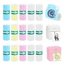15 Rolls Mini Printer Sticker Paper, 9 Colored & 6 White Thermal Sticker Paper for Mini Printer, 57 x 25 mm