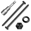 (15-Set) 1/4 x 4 Lag Screws, Stainless Steel Heavy Duty Hex Head Lag Bolts for Wood, Commercial/Industrial Grade 1/4 Bolts, Mounting Screws Bolts Kit, Black Oxided by Marysino