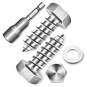 (15-Set) 3/8 x 1 Lag Screws, Stainless Steel Heavy Duty Hex Head Lag Bolts for Wood, Commercial/Industrial Grade 1/4 Bolts, Mounting Screws Bolts Kit, Bright Finish by Marysino
