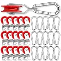 15 Sets 1-3/4" Nylon Pulley and 1/4" Spring Hook for Batting Cage System