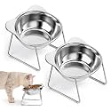 15° Tilted Elevated Cat Bowl 5.9 Inch Stainless Steel Raised Feeder