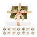 15 White Catering Boxes with Lids, 9x9x2.5 In, Bakery Boxes with Window