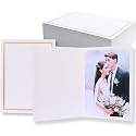150 Count Photo Folders for 4x6 or 5x7 Pictures,Paper Picture Frames,Cardboard Greeting Photo Frame Cards for Graduation Wedding Birthday Classroom DIY (White with Gold Trim)