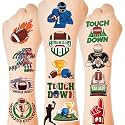 150 PCS Football Party Favors, 6 Sheets Football Tattoos Temporary, Pre-Cut Game Day Tattoos Stickers TouchDown Game for Bowl Game Day Sports Themed Party women man Decorations