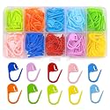 Stitch Markers for Knitting, 150 PCS Locking Stitch Markers for Crocheting, Flexible Plastic Crochet Clips & Crafting Accessories with 10-Compartment Organizer Box