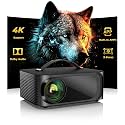 ONOAYO Outdoor-Projector-4K with E-Focus, Dolby Audio, Built-in Apps, Black
