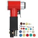 AT - 1500R60 Eccentric Pneumatic Air Sander, 60Pcs Air Polishing Kit with 3MM Yaw, 15000 RPM High Speed for Car Waxing, Metal Sanding, Rust Removal, Includes 1/4 Inch Connector and (American valve)