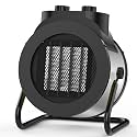 1500W Electric Space Heater with 90 Adjustable Angle, Overheat Protection, Heater for Garage, Office, Indoor Use (Blue)