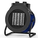 1500W Electric Space Heater with 90 Adjustable Angle, Overheat Protection, Heater for Garage, Office, Indoor Use (Silver)