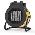 1500W Electric Space Heater with 90 Adjustable Angle, Overheat Protection, Heater for Garage, Office, Indoor Use (Yellow)