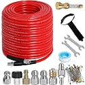 150FT 1/4-In Sewer Jetter Kit, 5800 PSI Pressure Washer Drain Cleaner Hose