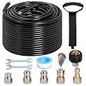 150FT 1/4-In Sewer Jetter Kit, 5800 PSI Pressure Washer Drain Cleaner Hose